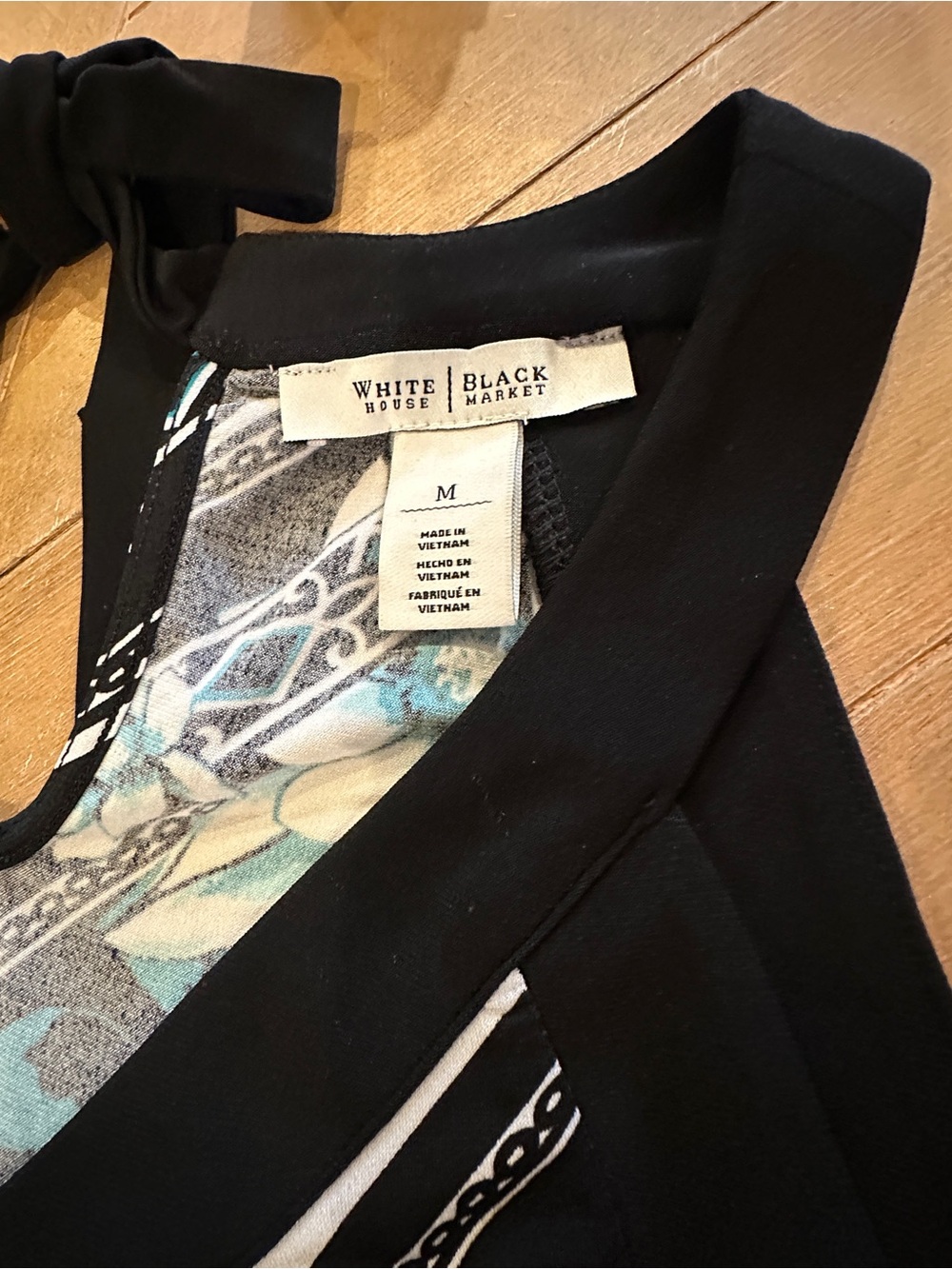 WHBM Floral Halter Top Black Teal Medium - Picture 4 of 9